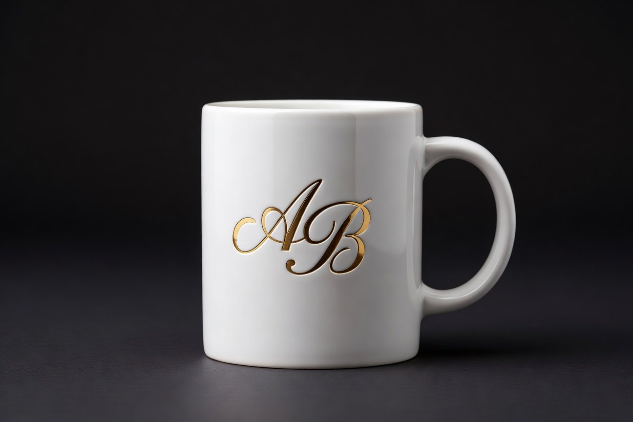 Monogram branded mugs corporate gifts UAE